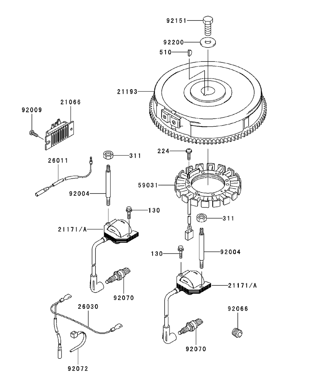 Fh721v As26 Electric Equipment Diagram and Parts List for M60-KW 53BB5D8X750-25HP-OHV Cub Cadet Lawn Tractor